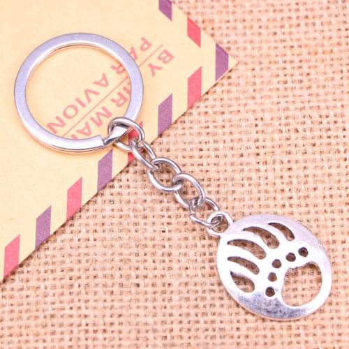 20pcs New Fashion Keychain 30x22mm bear paw Pendants DIY Men Jewelry Car Key Chain Ring Holder Souvenir For Gift