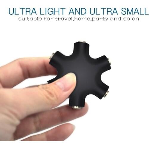 3.5mm Jack 6 Way Multi Port Hub Aux Headphone Splitter Useful Audio Cable Adapter Converter Earphone Accessory