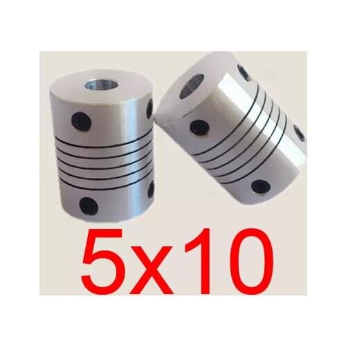 30pcs/lot 5x10 CNC Motor Jaw Shaft Coupler 5mm to 10mm 5 to 10 Flexible Coupling 18mm OD 25mm length (D20 L25)