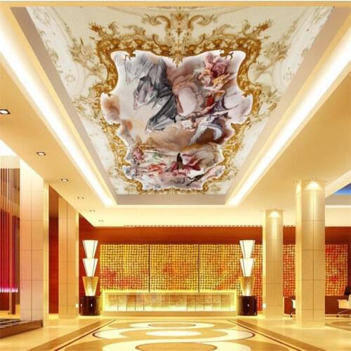 3d stereoscopic wallpaper custom 3d ceiling wallpaper Angel gods murals for living room ceiling murals wallpaper
