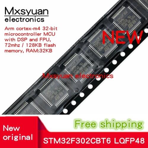 5PCS~50PCS/LOT STM32F302CBT6 STM32F302CBTb STM32F302 CBT6 LQFP48 72 MHz / 128KB flash memory of 32-bit microcontroller