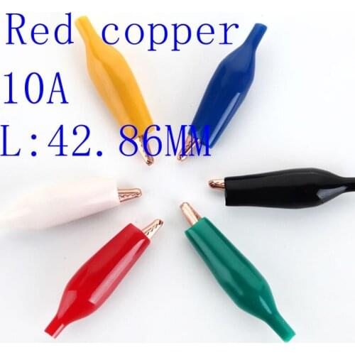 5 piece/batch of 10A 42.86mm copper alligator clip cable wire battery alligator clip electric clip tester probe car double end