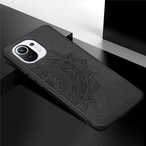 Cover For Xiaomi Mi 11 Hard Phone Case For Xiaomi Mi 11 Capas Shcokproof Soft TPU Fabric Texture Cover For Mi 11 Fundas 6.81"