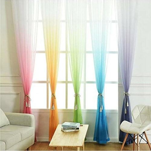 Home Floral Tulle Voile Door Window Curtain Drape Panel Sheer Scarf Valances Window Screens
