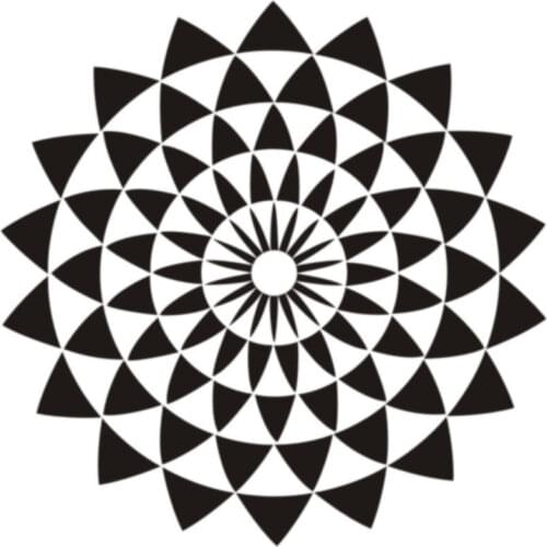 New Arrival Geometric Wall Stickers Buddha Sacred Geometry Religious Illusion Lotus Art Wall Decals Removable Decoration ZA461