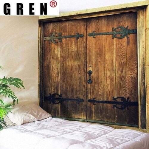 GREN Tapestry Retro Gate Wall Hanging Mural Background Wall Rugs Beach Towel Fabric Blanket Dorm Living Home Decor