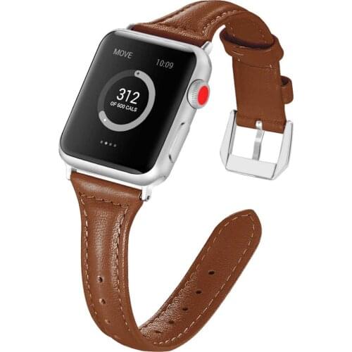 Leather strap for Apple watch 6 5 4 SE 3 2 1 Small waist replacement strap for iwatch 44mm 42mm 40mm 38mm sport breathable strap