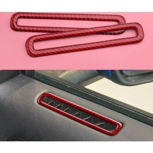 CITALL Carbon Fiber Red 2pcs Door Air Vent Outlet Cover Trim Fit for Ford Mustang 2015 2016 2017 2018