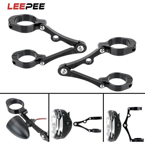 LEEPEE 1 Pair Motorcycle Headlight Bracket 39mm-41mm CNC Fork Tube Mount Clamp Spotlight Holder Universal Moto Accessories