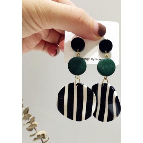 Hot Fashion Zebra Acrylic Earrings Irregular wood earrings for women Trendy Jewelry