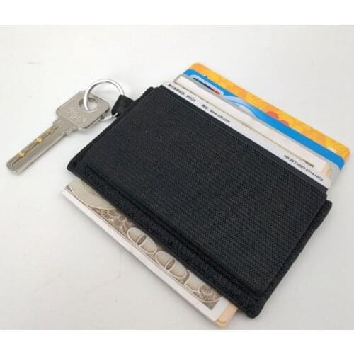 Minimalist Slim Elastic Credit Card Holder Ultra-thin Bank Card Wallet Front Pocket Men Business Card Holder with Key Ring