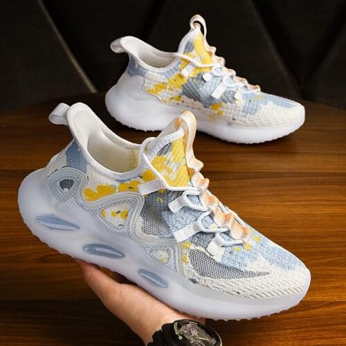 High Quality Mens Running Shoes Breathable Mesh Sneakers Fashion No-slip Comfortable Sports Jogging Shoes All-match Zapatillas