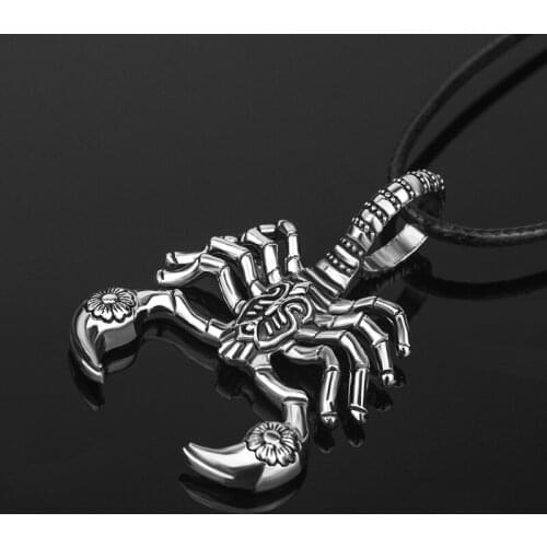 Scorpion Animal Mens Long Necklaces Pendants Chain Punk Hip Hop for Boy Male Stainless Steel Jewelry Creativity Gift Wholesale