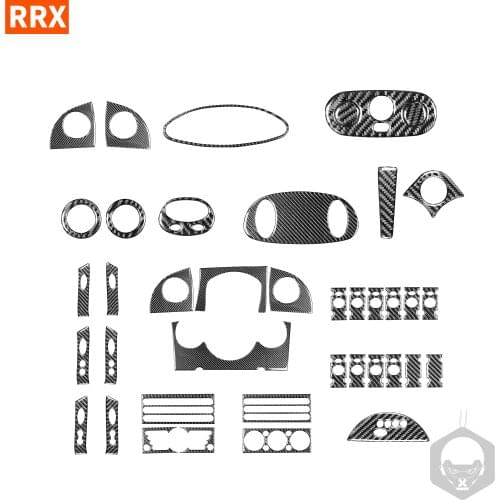 For MINI Cooper Hatch One R50 R53 2002 2003 2004 Carbon Fiber Sticker Central Control Suit AC CD Outlet Gear Car Accessories