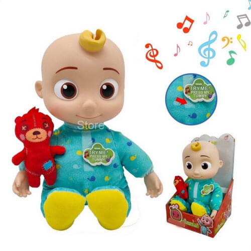 The New Cocomelon Plush Doll Sing Music Box with Seven Kinds of Music JoJo Doll Childrens Toys Child Companion LOLS Doll