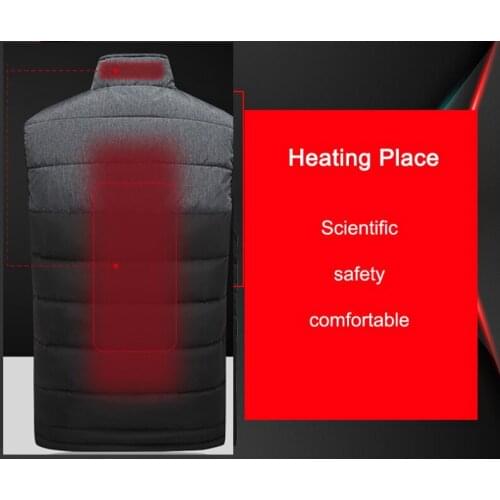 New Listing Lady USB Heated Vest Mens Heated Jacket Insulation Vest 2020 Winter Outdoor Camping Vest Smart Heating Fishing Top