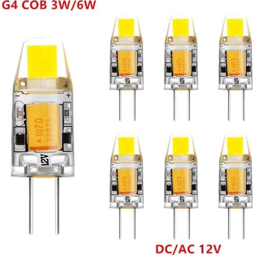 New High quality AC/DC 12V G4 LED 3W 6W NEW COB Corn Light SMD bulb Super bright Replace Halogen Lamp Led Light