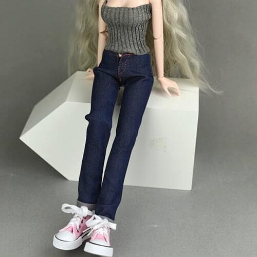 Handmade Garment For 1/4 BJD SD AS for DOD for Dollfie Doll Skinny Jeans Roll Pants Casual Outfit