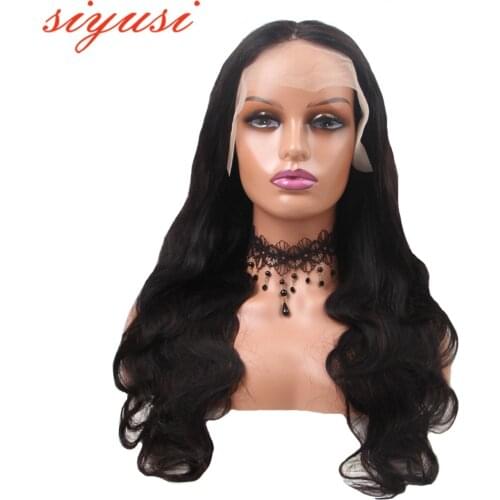Siyusi Brazilian Human Hair Wigs Body Wave Lace Front Wig For Women Natural 13x4*1 Wigs T Part 150% Lace Wigs