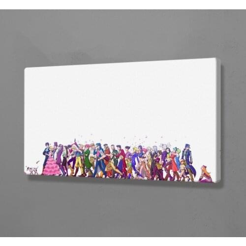 JoJos Bizarre Adventure Main character Poster Framed Canvas Wall Art Decoration prints Dorm bedroom Wooden Frame decor Painting