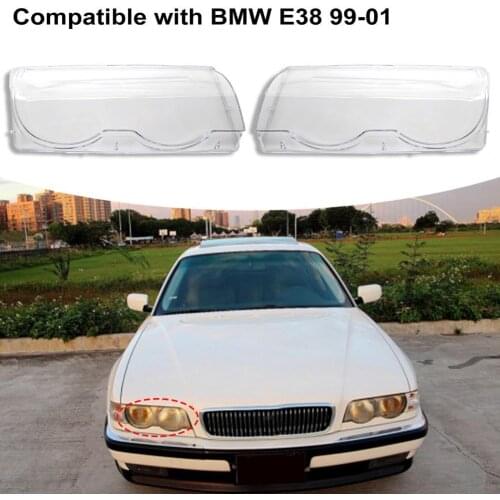 Headlight Cover Plastic Protective Headlamp Lens Shell 63128386953 63128386954 for BMW E38 99-01