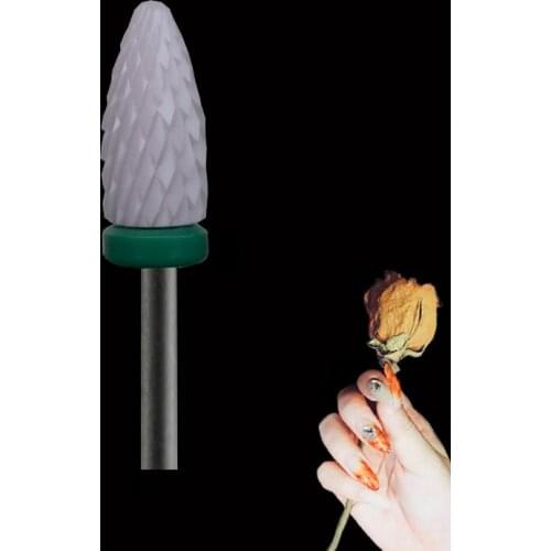 Pink Ceramic Nail Drill Bit - Flame Bit - C