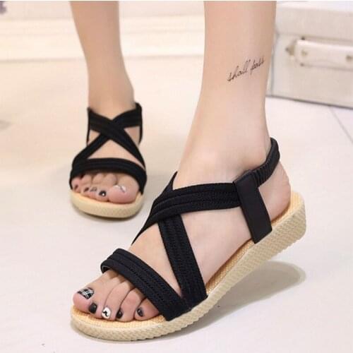 Summer sandals ladies breathable flat sandals girls beach casual shoes outdoor open-toed slippers sandals