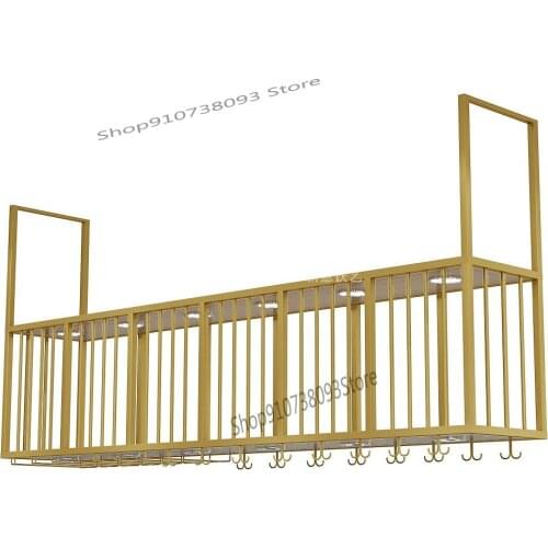Nordic bar counter wrought iron hanging rack wine rack decoration wall cabinet restaurant goblet rack bar hanger wine cabinet