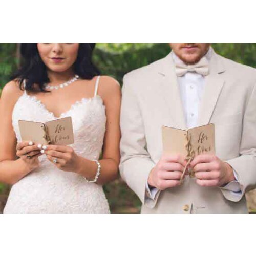 Wedding Vow Book Keepsakes (2 Book Set, His & Hers) Linen Hardcover - Vow Renewal - Bridal Shower Gifts - Booklet - Journal