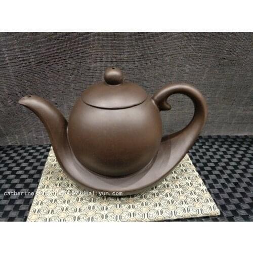 Unique Old Chinese YiXing Handcraft puyple Clay Teapot, Streamline, with mark, Free shipping