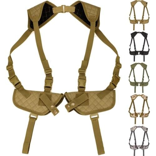 Universal Tactical Dual Armpit Shoulder Gun Holster Carry Concealed Left Right Hand Nylon Case Combat Military Pistols Bag