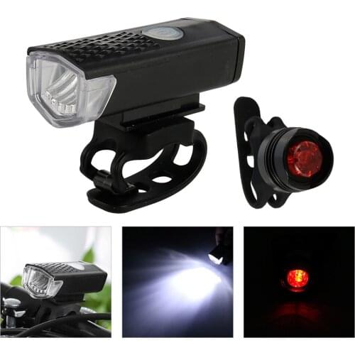 2pcs Bike Cycling Lights Waterproof MTB Bike Rear Lights Cycling Lamp Flashlight USB LED Bicycle Front Head Light+Tail Light Set