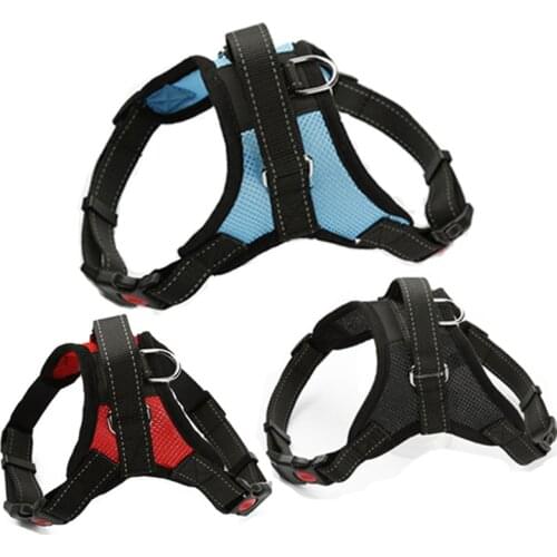 High Quality Upgraded color collar Large Dog Telescopic Ventilation Mesh Harnesses Traction rope Pet For Medium and large Dogs