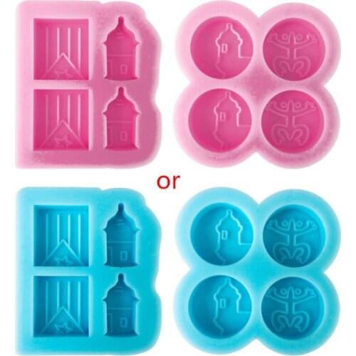 Castle Flag Frog Stud Earrings Epoxy Resin Mold DIY Crafts Jewelry Casting Tools Neklace Pendant Silicone Mould