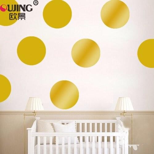 Gold Polka Dots Wall Stickers For Kids Rooms Round Wall Decals Circle Tiny Polka Sticker Home Decor Wall Art Mura For Kids Gifts