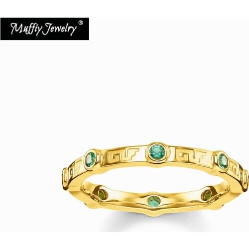 Green Stone Golden Band Ring, Gift for Women Men,2019 Europe Style Factory Direct Wholesale Price 925 Sterling Silver Jewelry