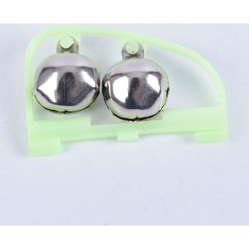 1pcs Glow In The Dark Fluorescent Bell Fishing Rod Bell Pole Tip Clip Twin Alarm Alert Ring Fishing Tackle Box Accessory tool