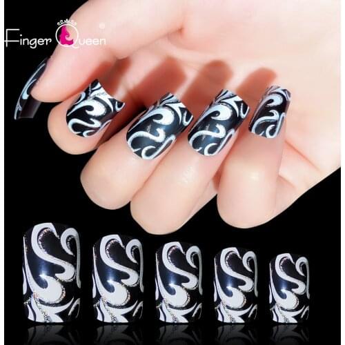 24 pcs/box Fake Nail Summer-hot Art full Coverage Color Nail Art Design Cute Fashion Acrylic Fake Nail Art Flower Nail Drawing