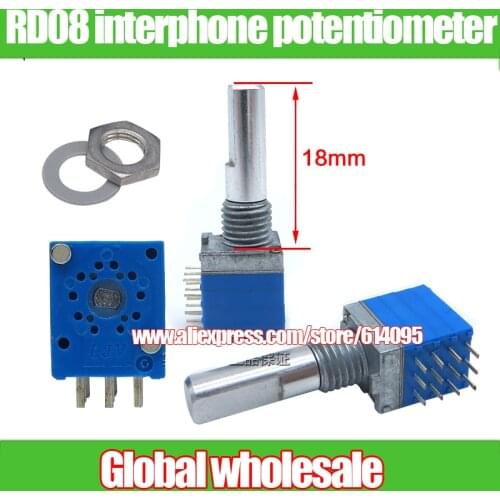 3pcs encoder code switch RD08-16 bit 18F half-axis rotary potentiometer / interphone potentiometer