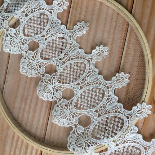 3 Yards Vintage White Crochet Polyester Lace Trim With Flower DIY Sewing Craft Costume Design Home Decor