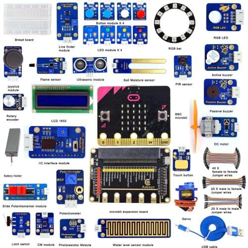 Adeept BBC Micro:bit Sensor Starter Kit | Microbit Programmable Starter Kit for Micro:bit with 35 Projects Tutorial Book