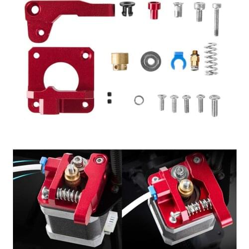 Aluminum Upgrade Dual Gear Mk8 Extruder for Extruder Ender 3 CR10 CR-10S PRO RepRap 1.75mm 3D Parts Drive Feed double pulley