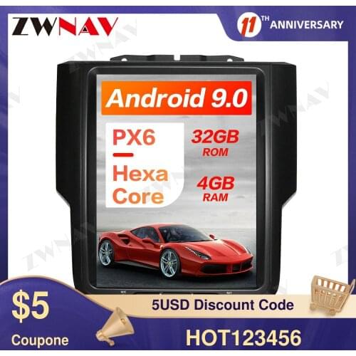Android 9 32GB Tesla style Multimedia Player GPS Navigation For Dodge RAM 1500 2500 3500 2014-2019 Radio Tape Recorder Headunit
