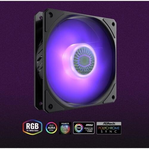 CoolerMaster vortex 120 RGB 120mm chassis fan / diversion fan frame / bearing seal / new design fan page better performance
