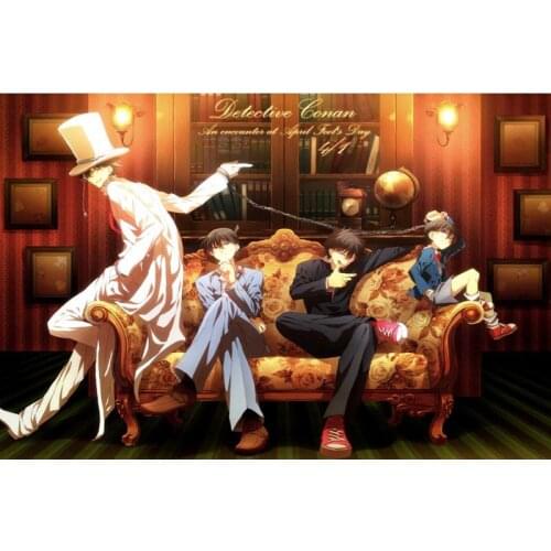 Detective Conan Canvas Fabric Cloth Poster Custom Print Silk Fabric Home Decor Poster For Your Living Room