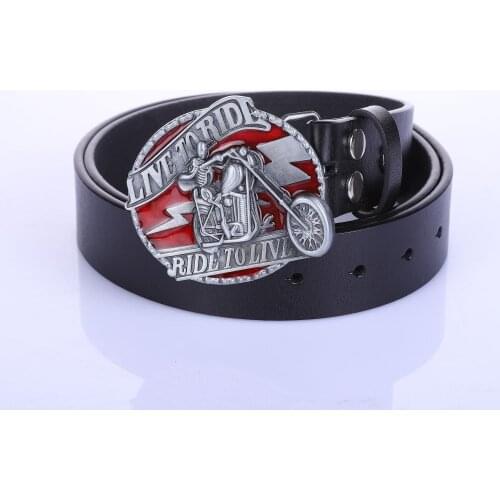 European and American Fashion youth skeleton belt One body button leather belts for men and women