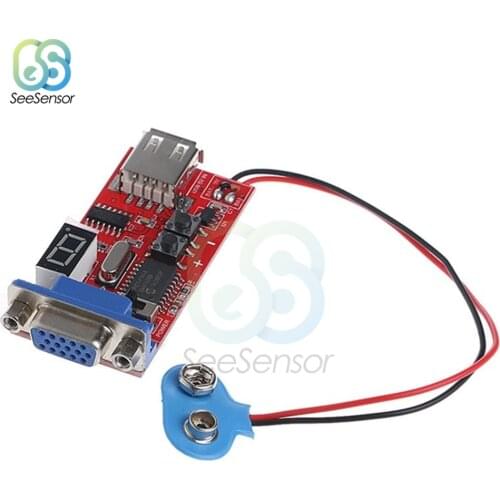 DC 9V VGA Signal Generator LCD Tester 15 Different Signals Output USB Battery Dual Power Supply Module