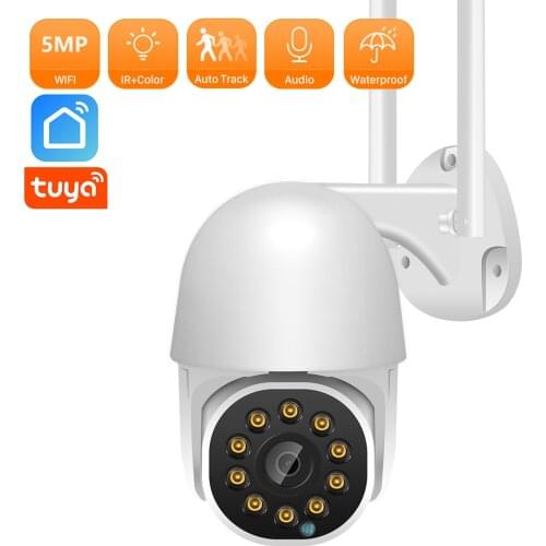 5MP Tuya PTZ IP Camera 3MP Smart Home Motion Detection APP Alarm Security Camera External Wifi Video CCTV Camera Surveillance