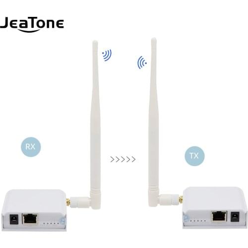 Jeatone Wireless Transceiver Point Ethernet Port Bridge Kit Outdoor Connection Long-Range 1 KM for Security IP Camera