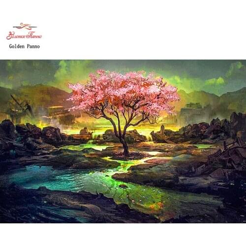 5D DIY Diamond painting Tree Scenery Diamond embroidery Flowers Full Square rhinestone Cross stitch Wall Painting